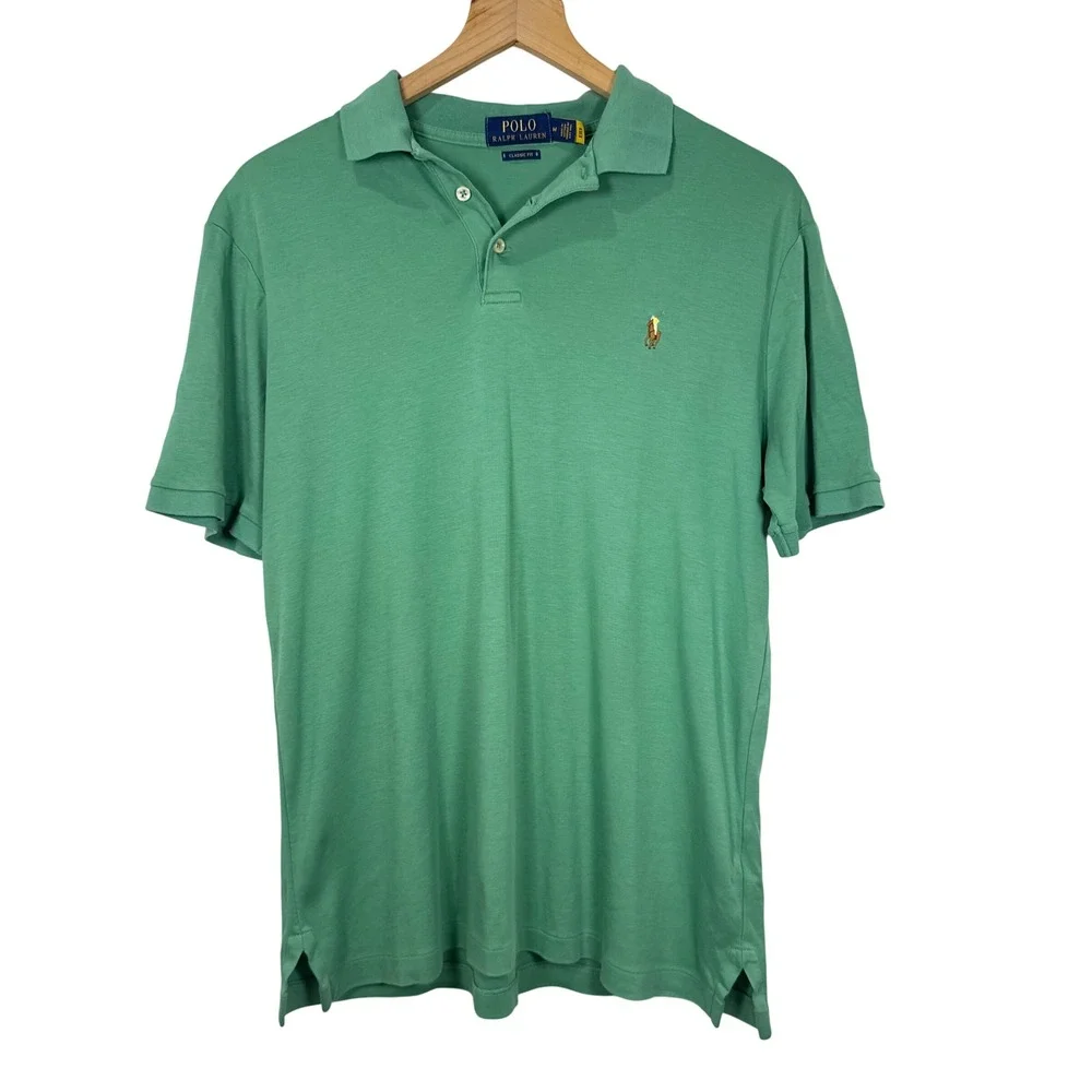 Polo Ralph Lauren Polo Shirt Mens M Green Pony Logo Preppy Ivy League Cotton